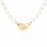 Dinh Van 18K Yellow Gold Menottes R10 Pearl Small Model Necklace