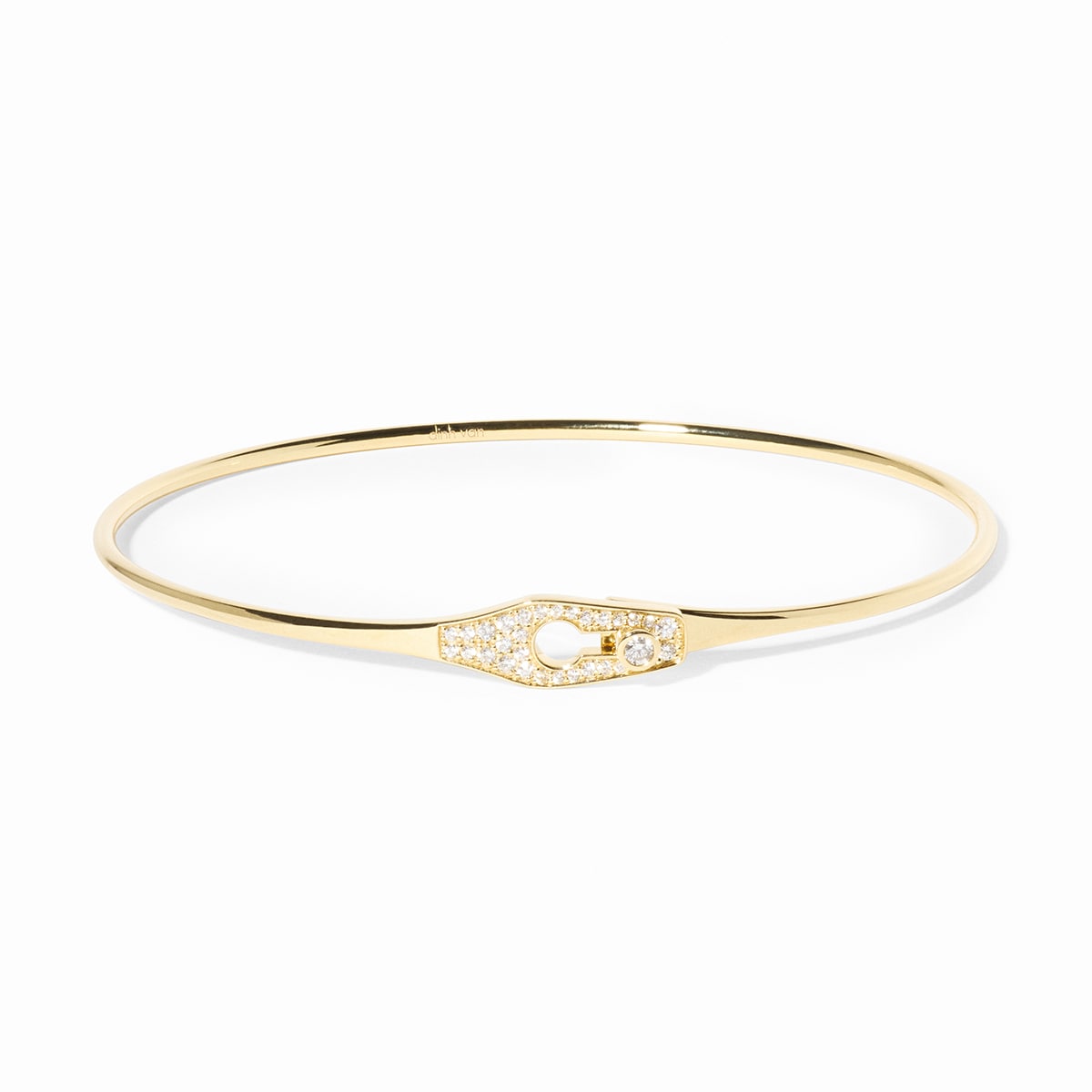 Dinh Van 18K Yellow Gold Serrure Jonc 0.19cttw Diamond Bangle Dinh Van 18K Yellow Gold Serrure Jonc 0.19cttw Diamond Bangle