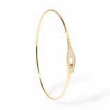Dinh Van 18K Yellow Gold Serrure Jonc 0.19cttw Diamond Bangle