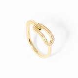 Dinh Van 18K Yellow Gold Maillon 0.12cttw Diamond Small Ring - Size 53