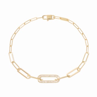 Dinh Van 18K Yellow Gold Maillon 0.12cttw Diamond Small Bracelet