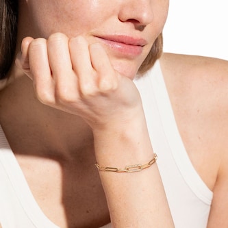 Dinh Van 18K Yellow Gold Maillon 0.12cttw Diamond Small Bracelet