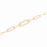 Dinh Van 18K Yellow Gold Maillon 0.12cttw Diamond Small Bracelet