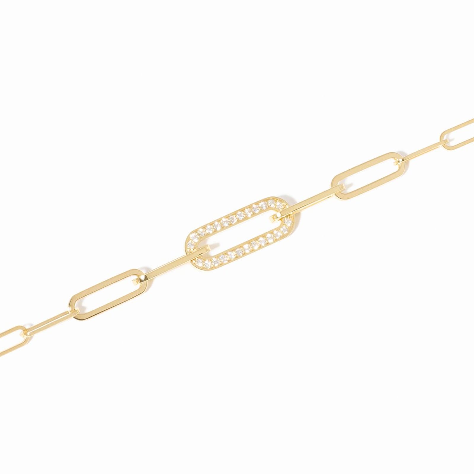 Dinh Van 18K Yellow Gold Maillon 0.12cttw Diamond Small Bracelet