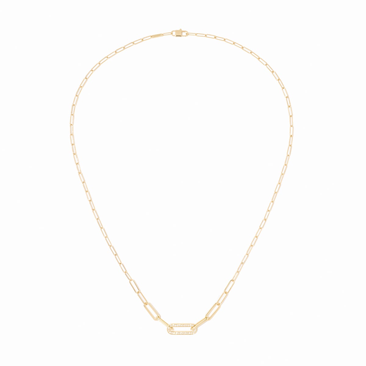 Dinh Van 18K Yellow Gold Maillon 0.12cttw Diamond Small Necklace
