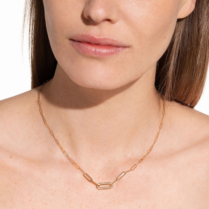 Dinh Van 18K Yellow Gold Maillon 0.12cttw Diamond Small Necklace