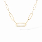 Dinh Van 18K Yellow Gold Maillon 0.12cttw Diamond Small Necklace