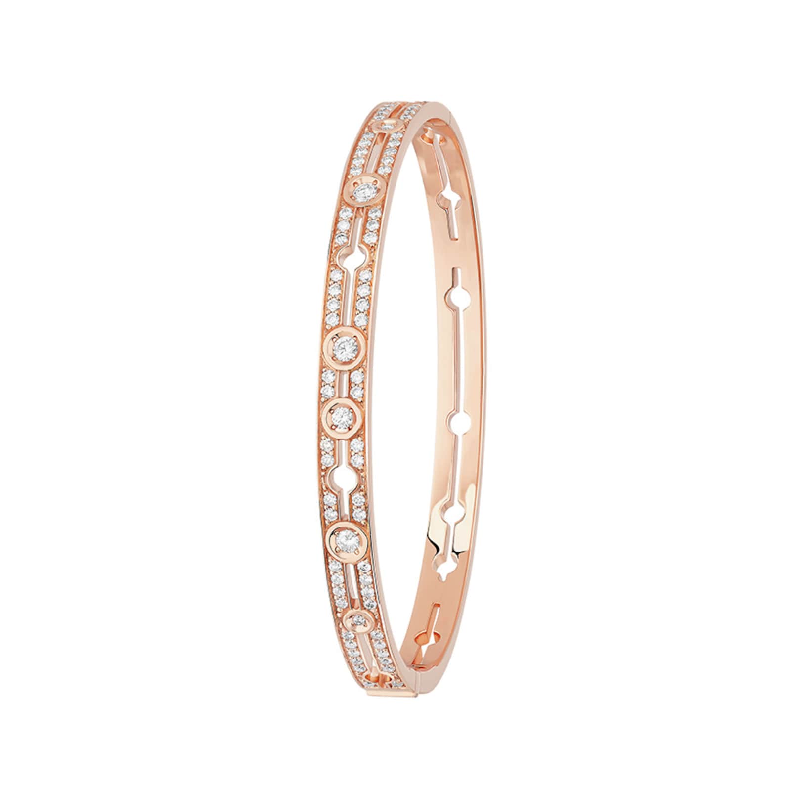 Dinh Van 18K Rose Gold Pulse 0.88cttw Diamond Bracelet