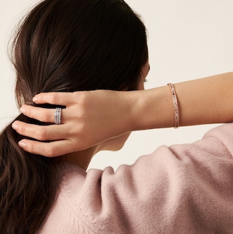 Dinh Van 18K Rose Gold Pulse 0.88cttw Diamond Bracelet