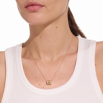 Dinh Van 18K Yellow Gold Pulse 0.62cttw Paved Diamond 3 Row Pendant