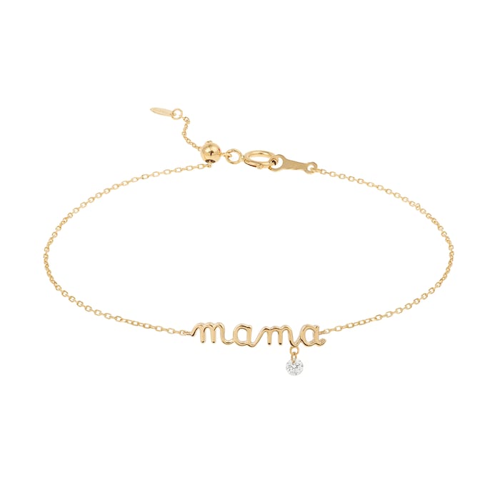 Persee 18K Yellow Gold 0.05cttw Diamond Mama Bracelet