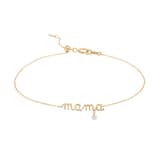 Persee 18K Yellow Gold 0.05cttw Diamond Mama Bracelet