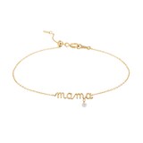 Persee 18K Yellow Gold 0.05cttw Diamond Mama Bracelet