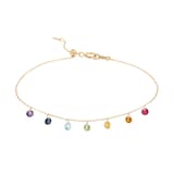 Persee 18K Yellow Gold 1.72ctww 7 Precious Stones Chakras Bracelet