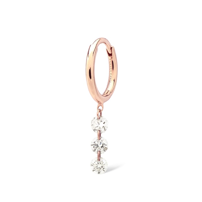 Persee 18K Rose Gold 3 x 0.24cttw Diamond Single Huggie Earring