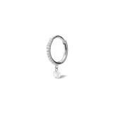 Persee 18K White Gold 0.22cttw Diamond Single Huggie Earring