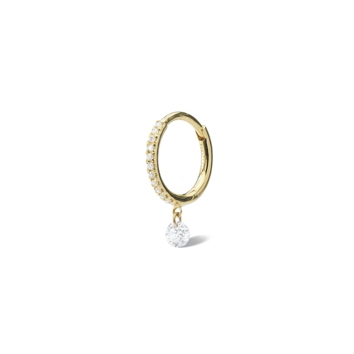 Persee 18K Yellow Gold 0.11cttw Diamond Single Huggie Earring