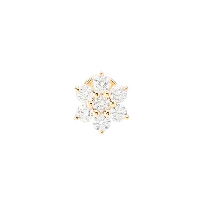 Persee 18K Rose Gold 0.10cttw Diamond Flower Single Stud Earring