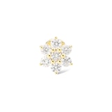 Persee 18K Yellow Gold 0.24cttw Diamond Flower Single Stud Earring