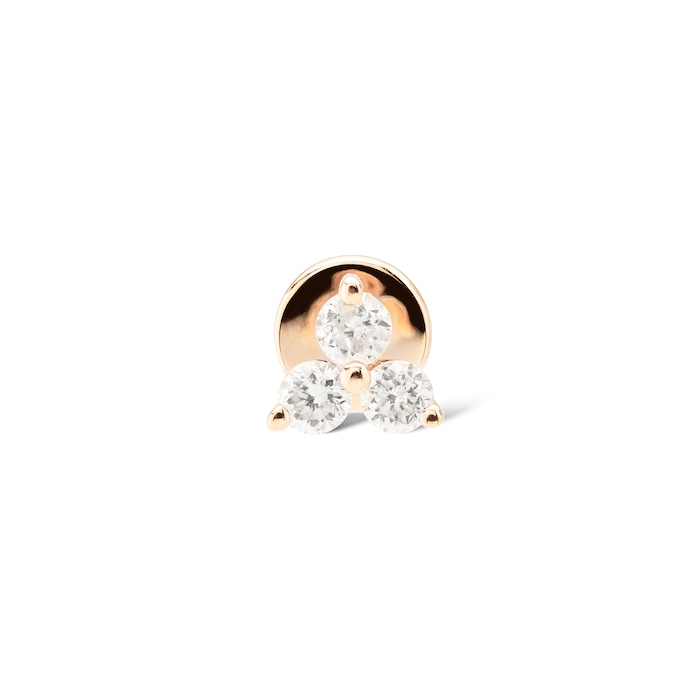 Persee 18K Rose Gold 0.10cttw Diamond Mini Triangle Single Stud Earring