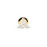 Persee 18K Yellow Gold 0.10cttw Diamond Mini Triangle Single Stud Earring