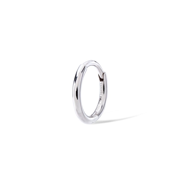 Persee 18K White Gold Circle Single Huggie Earring