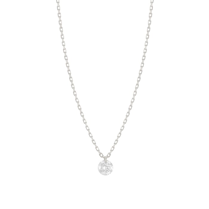 Persee 18K White Gold 0.15cttw Diamond Danae Necklace