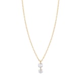 Persee 18K Yellow Gold 2 x 0.16cttw Diamond Danae Necklace