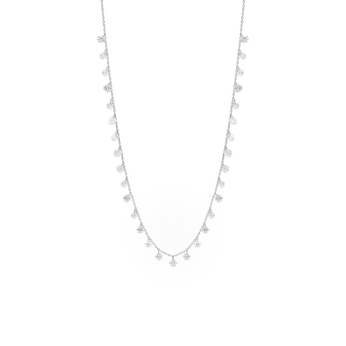 Persee 18K White Gold 2.57cttw Diamond Danae 31 Stone Necklace