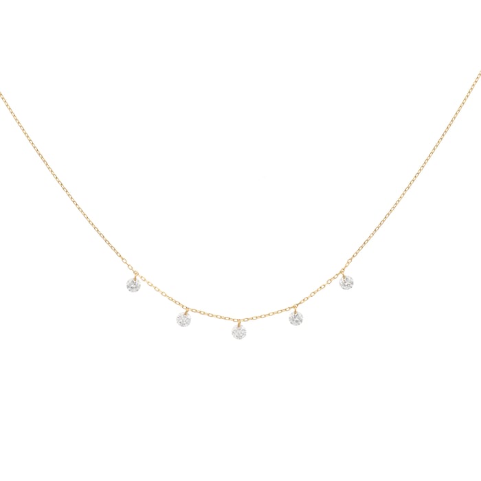 Persee 18K Yellow Gold 5 x 0.41cttw Diamond Danae Necklace