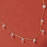 Persee 18K Yellow Gold 7 x 1.68cttw Diamond Danae Necklace