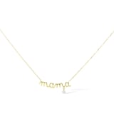 Persee 18K Yellow Gold 0.05cttw Diamond Mama Necklace