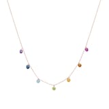 Persee 18K Rose Gold 7 Precious Stones Chakras Necklace