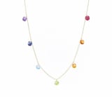 Persee 18K Yellow Gold 7 Precious Stones Chakras Necklace