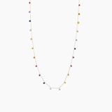 Persee 18K Rose Gold 22 Precious Stones Chakras Necklace