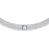 Leo Pizzo 18k White Gold 2.00cttw Brilliant Cut and 1.53cttw Emerald Cut Diamond Necklace 16.5"