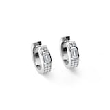 Leo Pizzo 18k White Gold 0.62cttw Emerald Cut and 0.38cttw Brilliant Cut Diamond Hoop Earrings