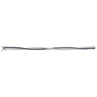 Leo Pizzo 18k White Gold 4.68cttw Sapphire and 3.62cttw Brilliant Cut Diamond Tennis Bracelet Leo Pizzo 18k White Gold 4.68cttw Sapphire and 3.62cttw Brilliant Cut Diamond Tennis Bracelet