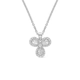 Leo Pizzo 18k White Gold 0.87cttw Brilliant Cut Diamond and 0.57cttw Pear Cut Diamond Pendant 16.5"