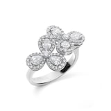 Leo Pizzo 18k White Gold 1.20cttw Pear Cut Diamond and 0.50cttw Brilliant Cut Diamond Ring Size 6.5