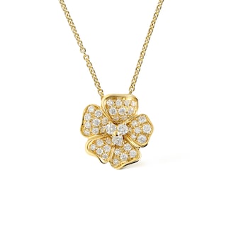 Leo Pizzo 18k Yellow Gold 0.64cttw Brilliant Cut Diamond Flower Pendant 16.5" Leo Pizzo 18k Yellow Gold 0.64cttw Brilliant Cut Diamond Flower Pendant 16.5"