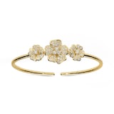 Leo Pizzo 18k Yellow Gold 1.31cttw Brilliant Cut Diamond Flower Bangle