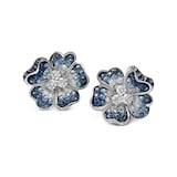 Leo Pizzo 18k White Gold 2.00cttw Sapphire and 1.04cttw Briliant Cut Diamond Stud Earrings