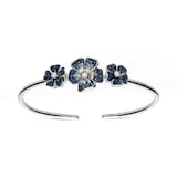 Leo Pizzo 18k White Gold 1.38cttw Sapphire and 0.30cttw Brilliant Cut Diamond Bangle