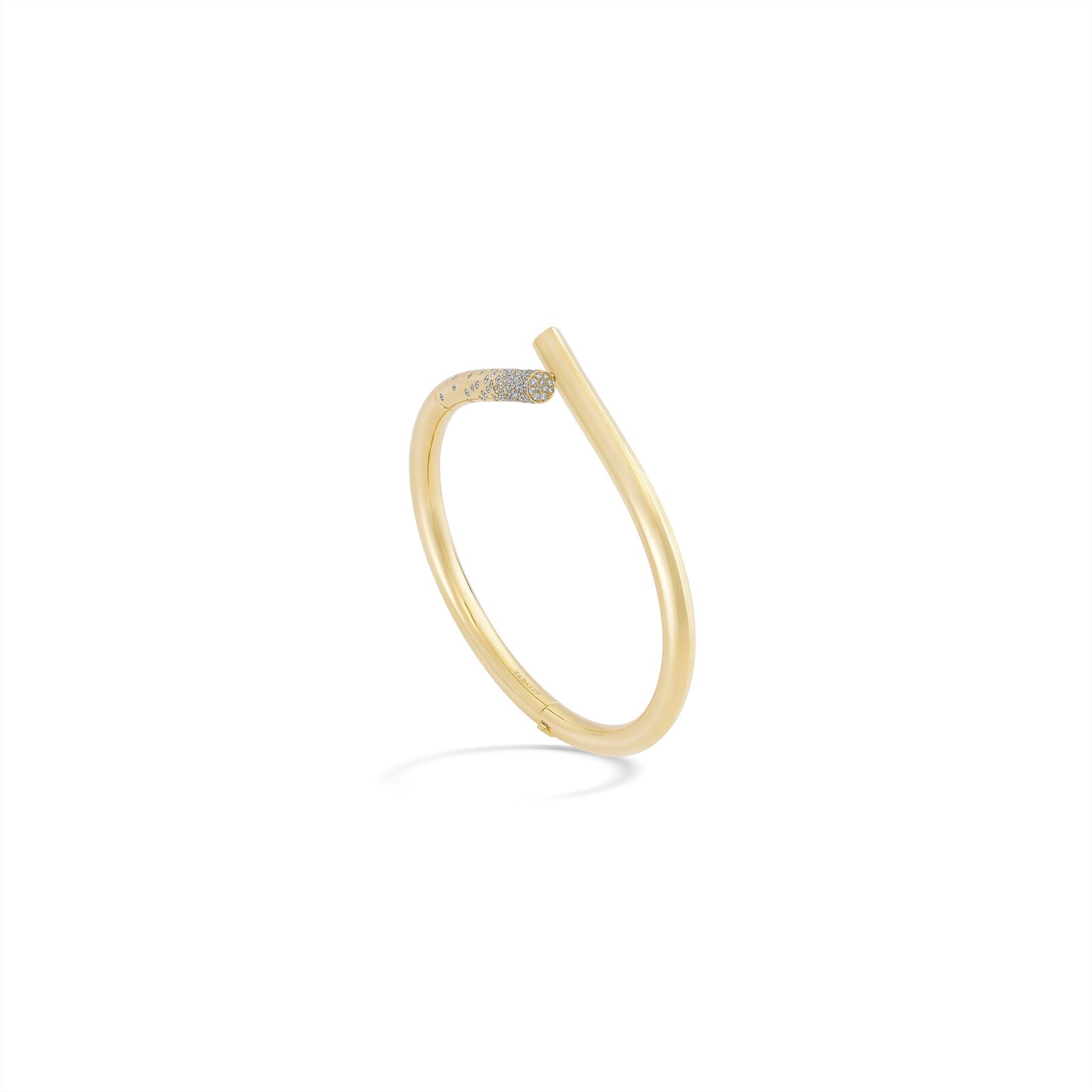 Tabayer Oera 18K Yellow Gold Pavé 0.69ct Diamond Bangle - Size 15.5
