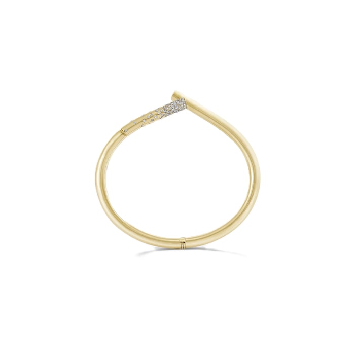 Tabayer Oera 18K Yellow Gold Pavé 0.69ct Diamond Bangle - Size 15.5