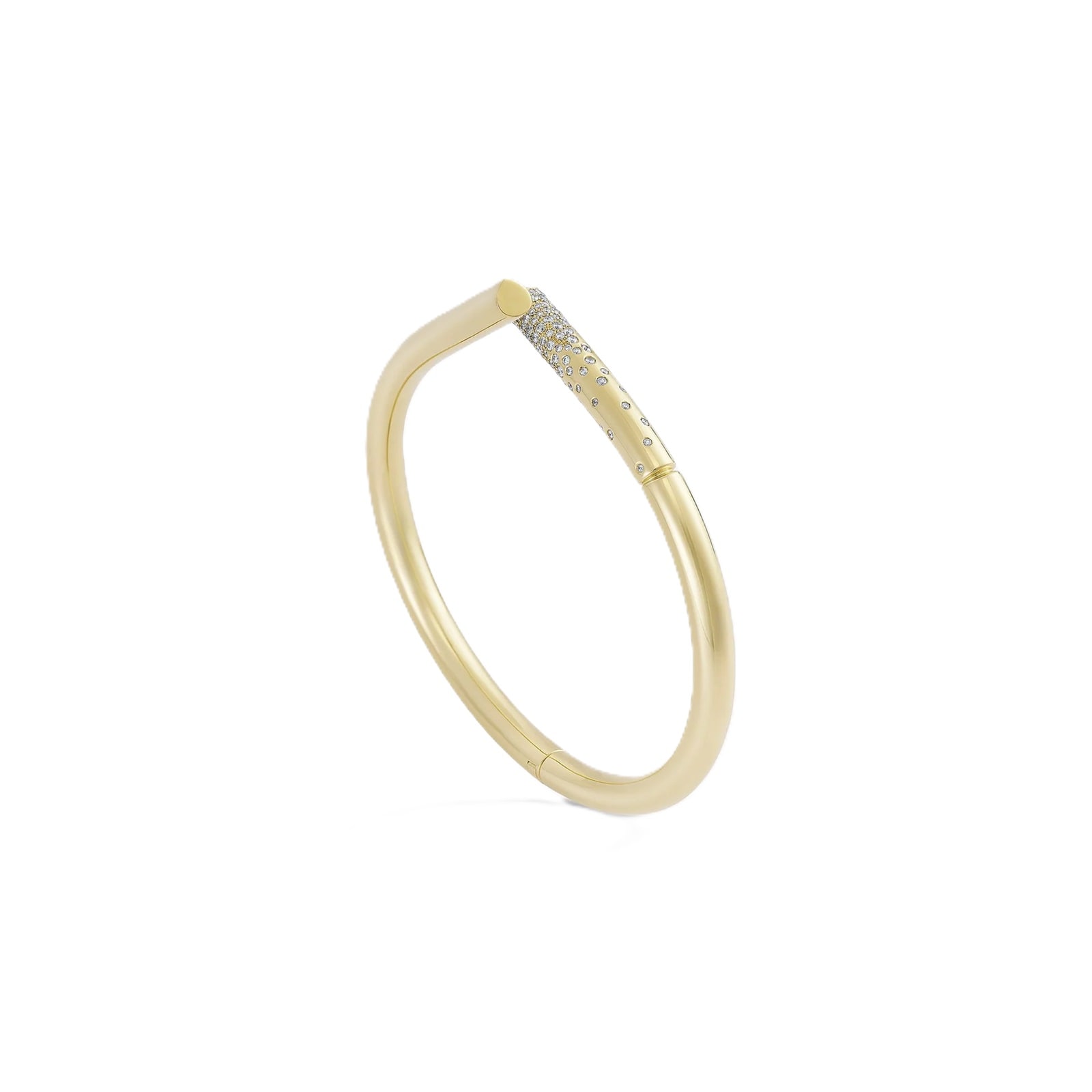 Tabayer Oera 18K Yellow Gold Pavé 0.69ct Diamond Bangle - Size 15.5