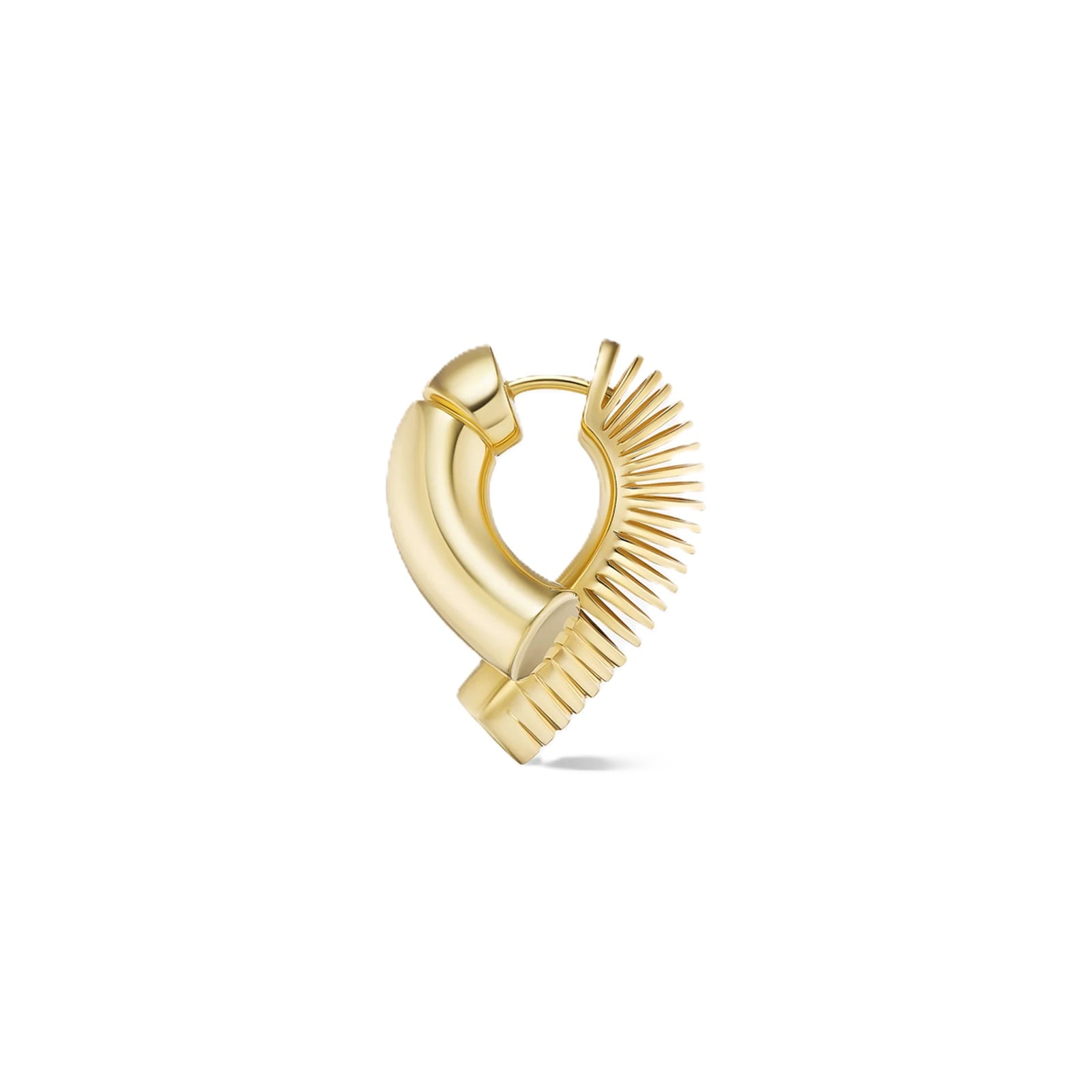 Tabayer Oera 18K Yellow Gold Half Ribbed Hoop Earrings