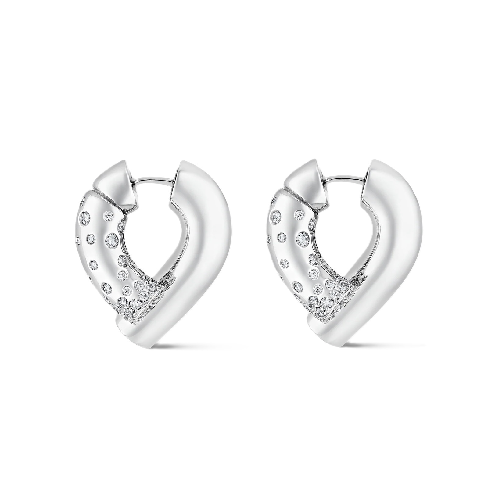 Tabayer Oera 18K White Gold 0.85ct Pavé Diamond Hoop Earrings