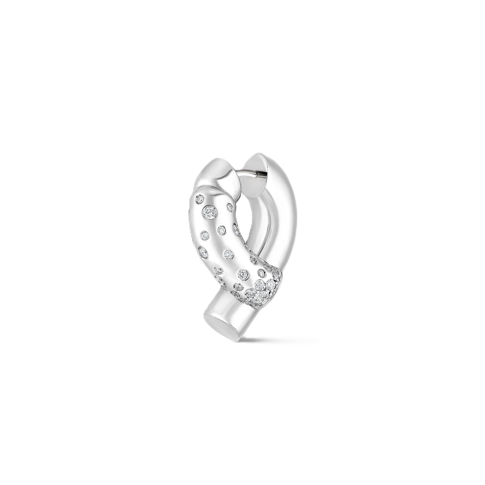 Tabayer Oera 18K White Gold 0.85ct Pavé Diamond Hoop Earrings